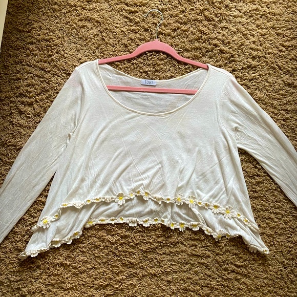 Daisy Long Sleeve Crop Top - Picture 3 of 5